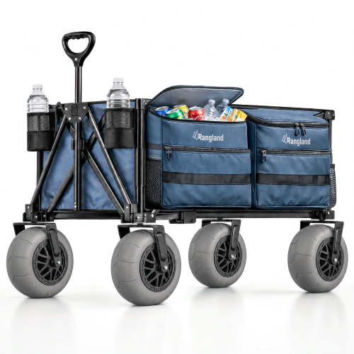 Rangland Beach Wagon, 34L, Folding Cart, Removable Cooler, All-Terrain Balloon Wheels