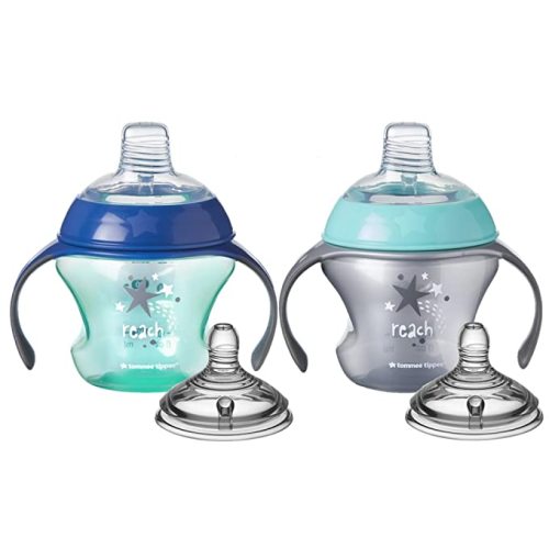 Tommee Tippee First Sips Soft Transition Cup, Boy – 4+ months, 2pk - Blue