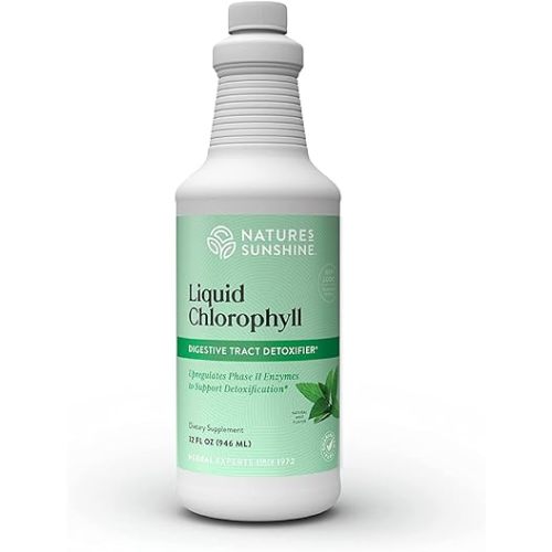 Nature's Sunshine Liquid Chlorophyll - Immunity Support, Detox & Cleanse, Chlorophyll Liquid Drops with Spearmint Oil, and Internal Deodorant (Original, 32 Fl Oz)