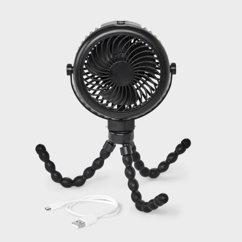 Flexible Stroller Fan Black - Dealworthy™