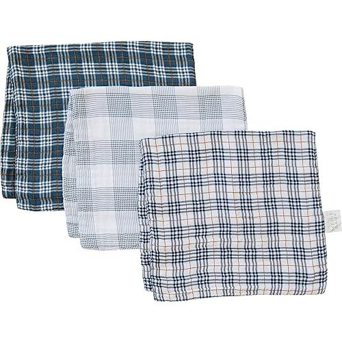 Mebie Baby Burp Cloths, Plaid, Muslin Burp Cloth Set for Spit Up, Drool, and More, Boho Burp Cloths for Baby Boy and Girl, Baby Must Haves for Registry Lists and Gifts for Newborns