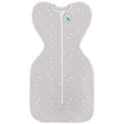 Love To Dream Swaddle UP Lite, Gray Stars, Newborn, 5-8.5 lbs., Allow Baby to Sleep in Their Preferred arms up Position for Self-Soothing, Snug fit Calms Startle Reflex
