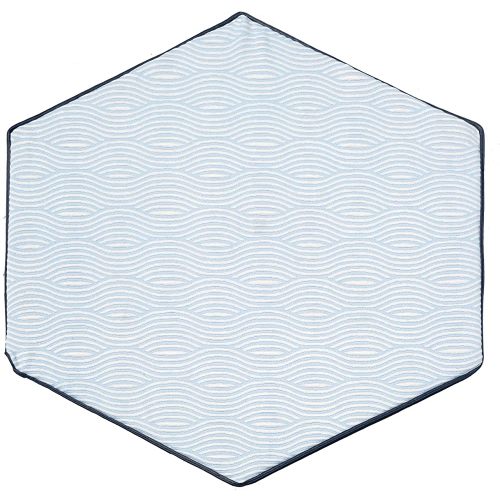POP 'N GO Baby Play Mat Cover for Hexagon Playpen - 59 Inch Soft, Washable, Water-Repellent Fitted Sheet for Hexagonal Mats - Portable for Indoor and Outdoor Play - Whimsical Waves