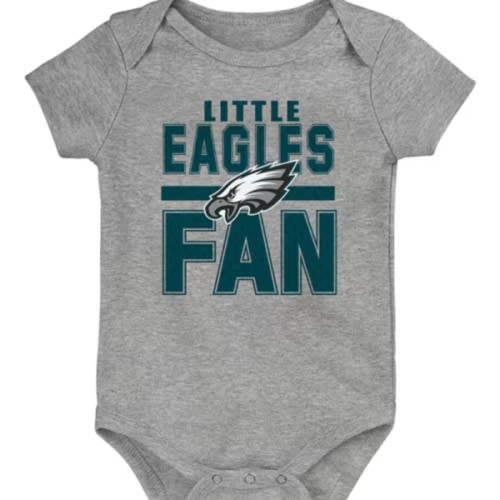Philadelphia Philadelphia Eagles HEATHERGREY Baby Little Fan One Piece