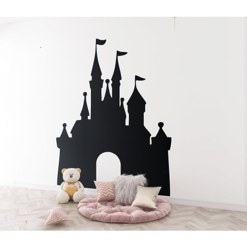 Fairytale Silhouette Castle Decal | Nursery Quote Peel & Stick Princess Wall Art | 4117