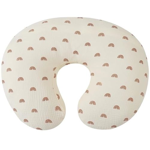 Muslin Nursing Pillow Cover - Rainbow Print