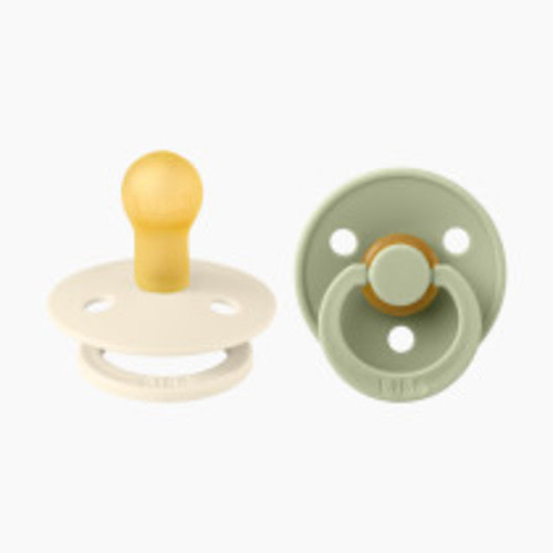 BIBS Natural Rubber Pacifier (2 Pack) - Sage / Ivory, Size 1