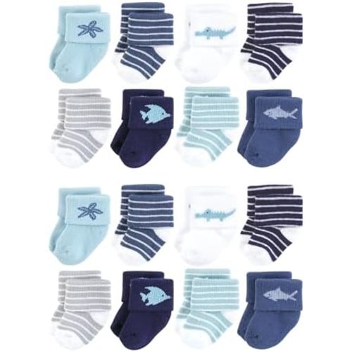 Hudson Baby Unisex Cotton Rich Baby Terry Socks 16-Pack
