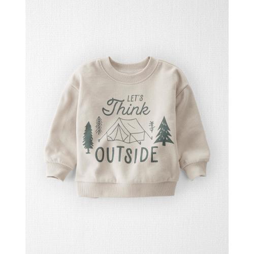 Baby Think Outside Fleece Pullover Made With Organic Cotton - 12M - Style,Evening Dove
