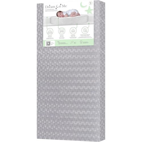 Dream On Me Little Lullaby 2-in-1 Crib Mattress, Dual-Sided for Infants & Toddlers, Waterproof Cover, GREENGUARD Gold Certified, Fits Full Size Crib & Toddler Bed, 52” x 28” x 5”
