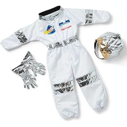 Melissa & Doug Astronaut Costume Role Play Set - Pretend Astronaut Outfit With Realistic Accessories, Astronaut Costume For Kids And Toddlers Ages 3+