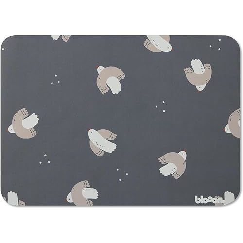 Blooom XL Placemat for Baby, Toddler & Kids | Reusable and Eco Friendly | Stain & Liquid Repellant Table Mat, Craft Mat and Table Protector | Modern Design (Birds, 17" x 22")