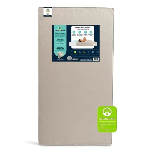 Serta Perfect Start Limited Dual Sided Baby Crib Mattress and Toddler Mattress, Breathable Fiber Core, GREENGUARD Gold Certified, Waterproof, 35 Year Warranty, Made in USA