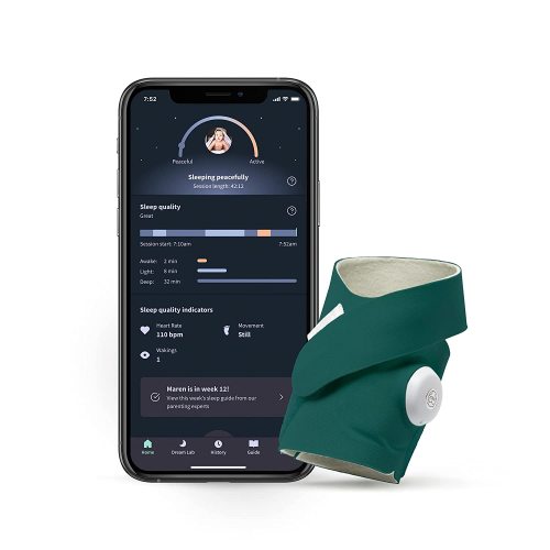Owlet Dream Sock®- FDA-Cleared Smart Baby Monitor with Live Health Readings and Notifications - Deep Sea Green