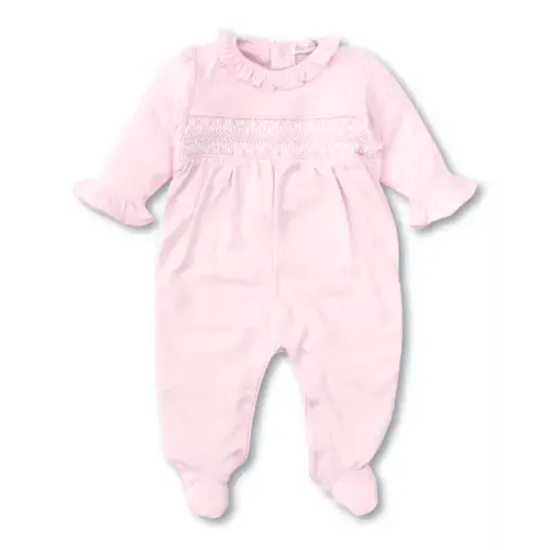 Hand Smocked CLB Charmed Pink Footie