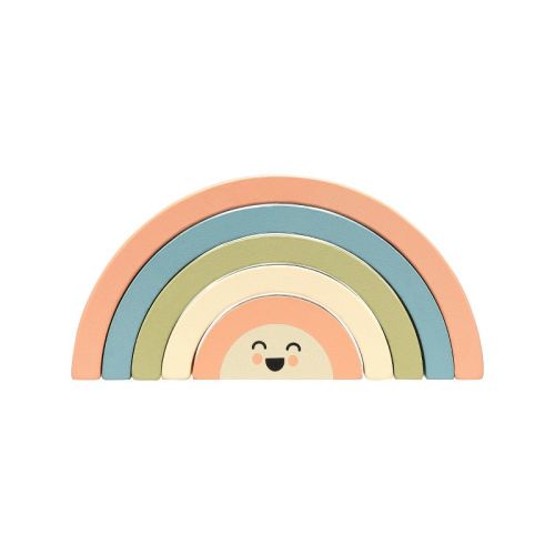 Pearhead Wooden Stacking Toy - Rainbow - 5pc