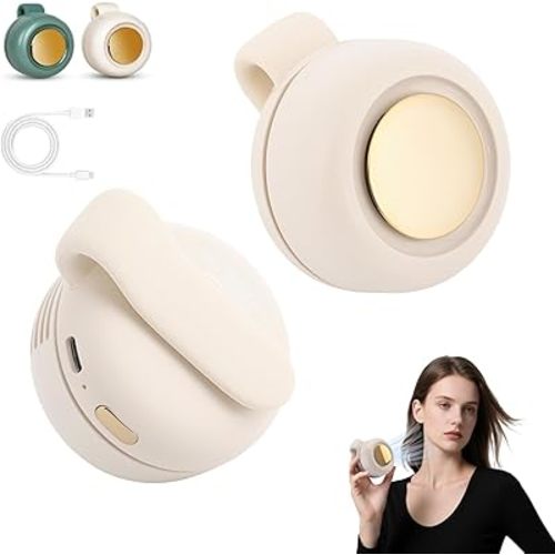Portable Silent Mini Bladeless Fan Clip On, 2025 New Adjustable 3-Speed Suspended Waist Fans, 360° Rotatable, Suitable for Outdoor & Travel & Office,Travel Accessories (White)