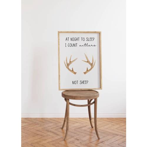 PRINTED Deer Nursery Wall Art, Hunting Boy Bedroom Print, Deer Hunter Decor, Woodland Baby shower, Buck Antler, Buck lover gift