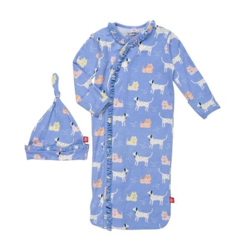 leash on life modal magnetic cozy sleeper gown + hat set with ruffles – Magnetic Me