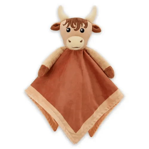 Highland Cow Baby Security Blanket - Cow Baby Lovey - Nursery Stuff - Newborn Boy Gift