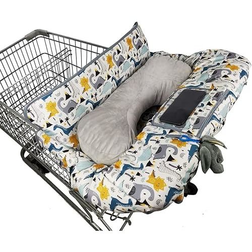 Shopping Cart Cover for Baby/Toddler, Cozy High Chair Cover, with Removable seat positioner, Dinosaur