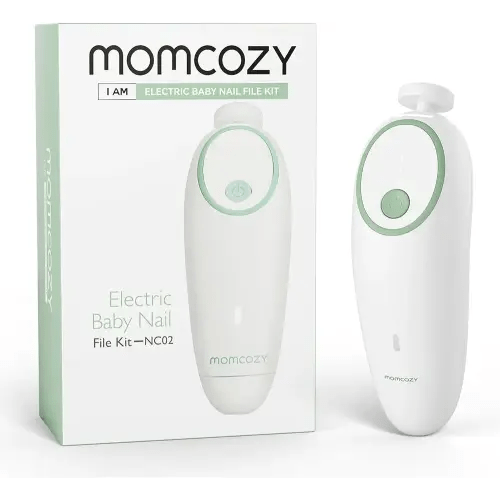 Momcozy Baby Nail File Electric, Gentle Baby Nail Trimmer Electric Rechargable, Baby Nail Clipper Electric, 7 Grinding Head Replacement Pads