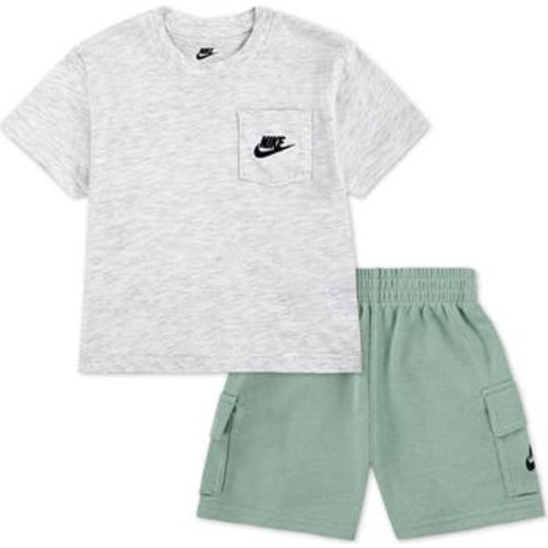Kids' Slub Pocket T-Shirt & French Terry Cargo Shorts Set, 2T