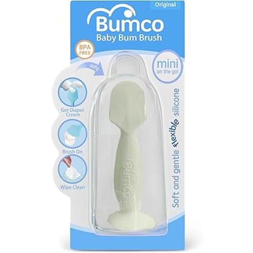 Bumco Diaper Cream Spatula (Mini) - BPA-free Butt Paste Diaper Cream Applicator, Soft & Flexible Diaper Rash Cream Applicator, Butt Spatula Baby, Mom-Invented Diaper Bag Essentials (Sage Green)