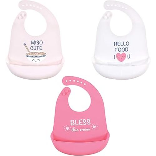 Hudson Baby Unisex Baby Silicone Bibs, Miso Cute, One Size