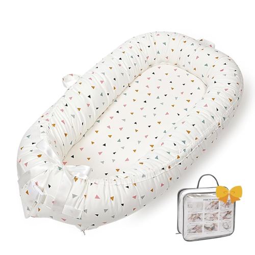 Baby Lounger-Baby Lounger for Newborn,Breathable & Soft Baby Nest Cover Co-Sleeping for Baby 0-24 Months, Babies Essentials Gifts Portable Infant Lounger,Bionic Design Baby Lounger(Triangle)