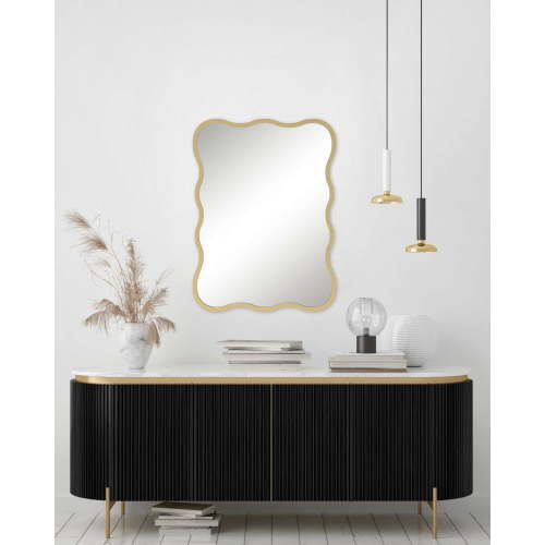 Mainstays 24x36 inch Gold Wavy Metal Wall Mirror for Large Hanging Room (free shipping)