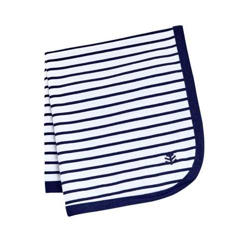Baby Batibou Sun Blanket | White/Navy Stripe