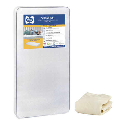 Sealy Baby Premium Firm Hypoallergenic Baby Crib Mattress & Toddler Bed Mattress, Waterproof Baby Mattress, 150 Coils, Air Quality Certified, 52"x28" & Reviews | Wayfair