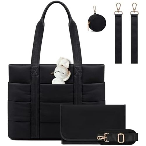 LOVEVOOK Diaper Bag Tote, Large Baby Diaper Bag Waterproof Travel Diaper Tote with Changing Pad