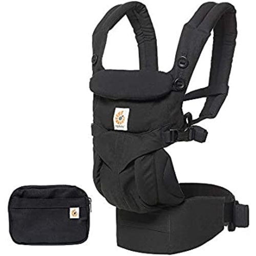 Ergobaby Omni 360 All-Position Baby Carrier for Newborn to Toddler with Lumbar Support (7-45 Pounds), Pure Black, 1 Count (Pack of 1)