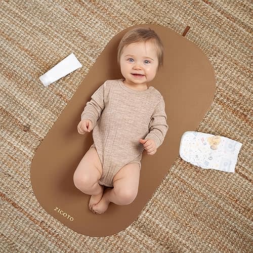 Beautiful Baby Diaper Changing Mat Made of Vegan Leather - Soft and Easy to Wipe Changing Pad for Travel or at Home Use - Lightweight and Foldable Mat That Perfectly Fits Into Any Diaper Bag