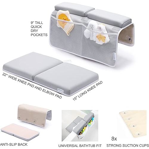 Bath Kneeler and Elbow Rest Pad, 1.75 inch (Grey)