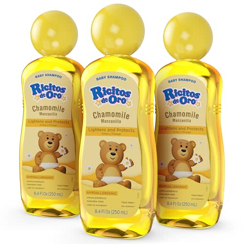 Ricitos de Oro Chamomile Manzanilla, Baby Shampoo, Hypoallergenic, 3 Pack, 8.4 FL Oz Bottles