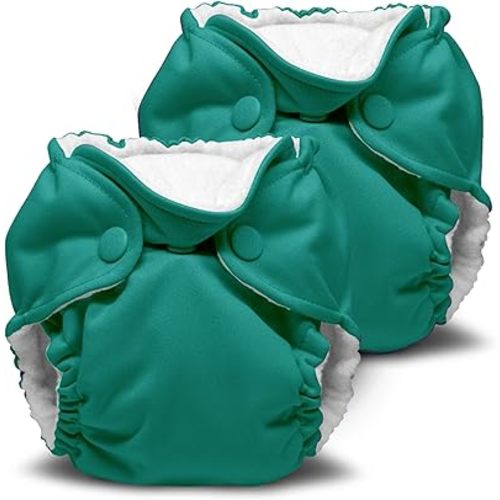 Kanga Care Lil Joey Newborn All in One AIO Cloth Diaper (2pk) Peacock 4-12lbs
