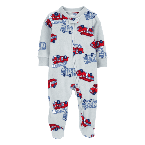 Baby Firetruck Fleece Zip-Up Footie Sleep & Play Pajamas - Carter's | Carter’s
