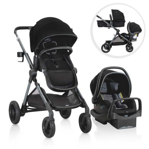 Evenflo Pivot Xpand Modular Travel System w/LiteMax Infant Car Seat with Anti-Rebound Bar