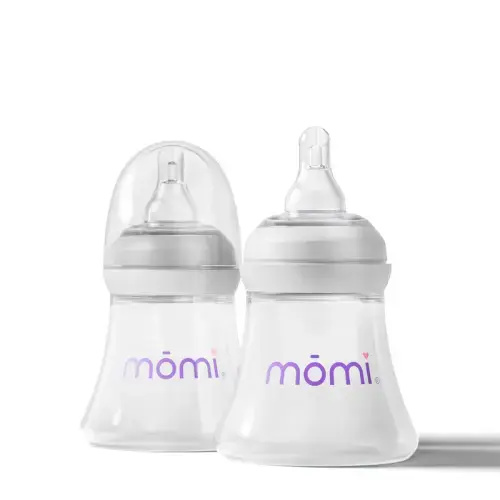 mōmi breast-like bottle, 5oz 2-set, gray | mōmi