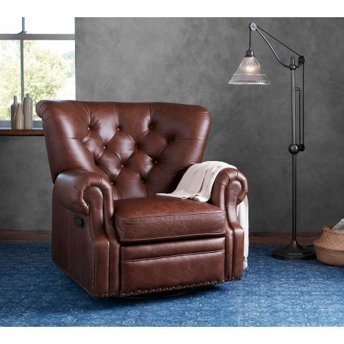 Nursing Chair - Lansing Leather Swivel Recliner