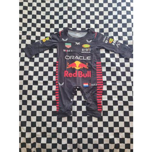 Red Bull F1 Baby Racing overalls. Size 6months. Featuring Max Verstappen