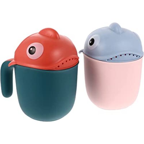 Kisangel 2pcs Shampoo Rinser Bath Rinse Cup Baby Bath Rinser Wash Hair Cup Newborn Bath Shower Washing Head Pails