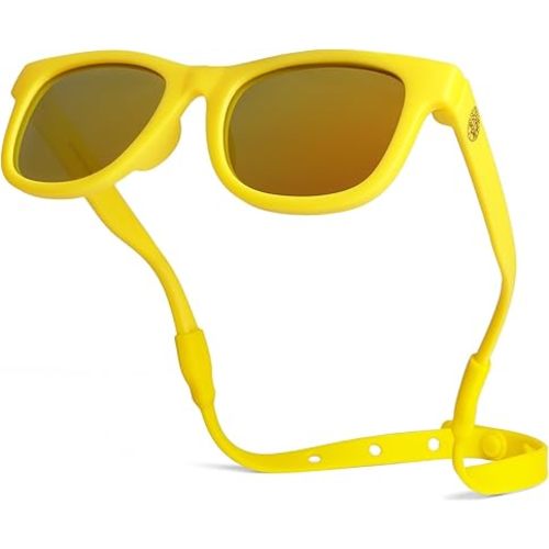 Polarized Baby Sunglasses With Strap - Unbreakable Flexible Infant Sunglasses For Toddlers Newborns 0-24 Months