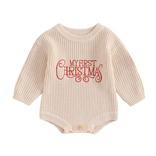 Adobabirl Baby Girl Boy Knitted Sweater Bubble Romper Long Sleeve Jumpsuit Festival Outfit Fall Winter Spring Clothes