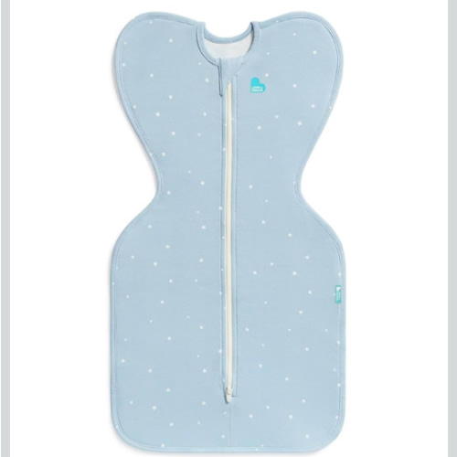 Love to Dream Swaddle Up Original, Arms Up Position, Light and Ultra Breathable Cotton - Wearable Blanket - 1.0 TOG - (20-24°C) Ideal for Moderate Temps (Twinkle Powder Blue, Small, 3.5–6kg)