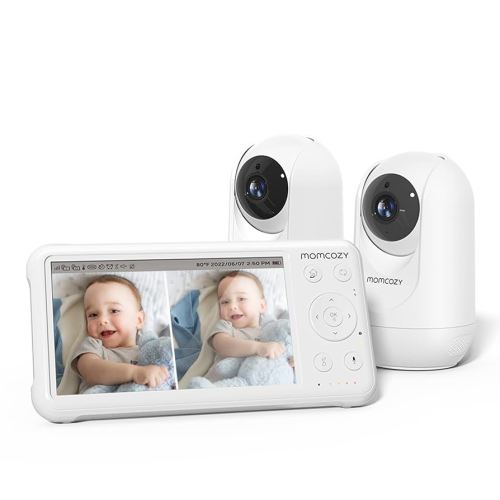Amazon.com: Momcozy Baby Monitor with 2 Cameras 5’’ 1080P Split Screen Video Baby Monitor with Camera and Audio no WiFi for Baby Safety 5000mAh Battery Infrared Night Vision 2-Way Audio 960ft Range Ideal Gift : Baby