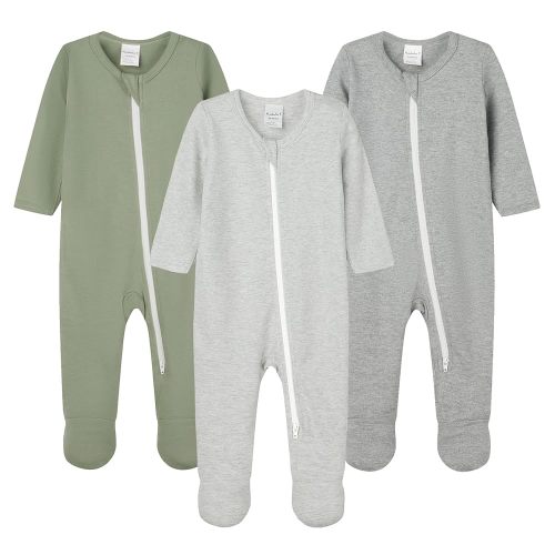 Baby Boys' Cotton Sleep and Play Pjs, Snug Fit Footed Jumpsuit, Zip Front Pajamas